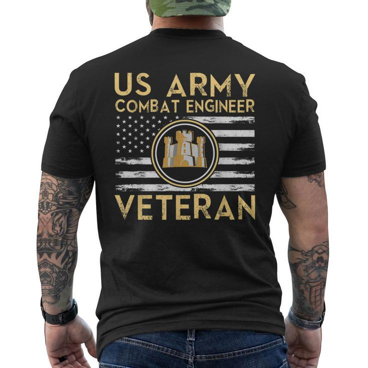 Usa Flag Army Veteran Us Army Combat Engineer Veteran Men's Back Print T-shirt