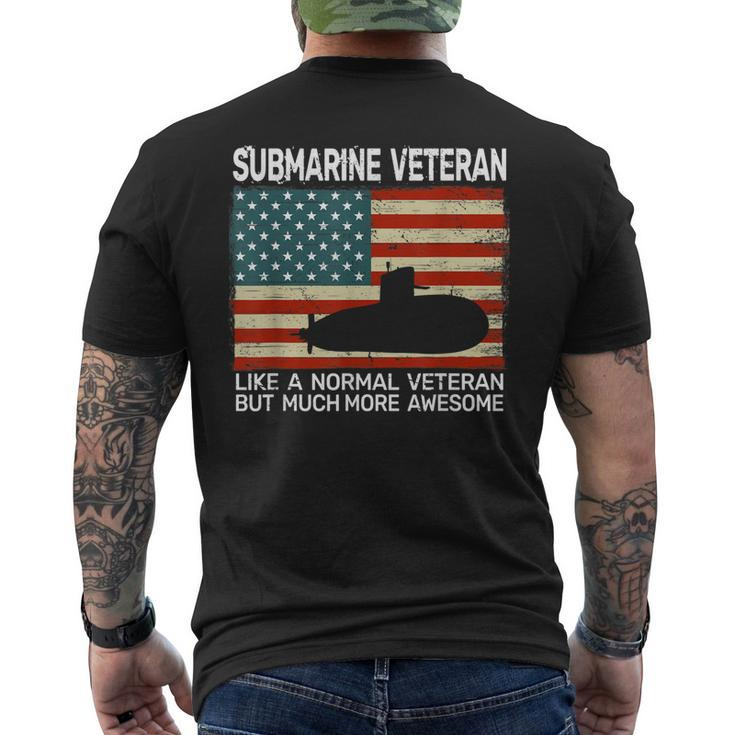 Usa Flag Submarine Veteran For Men And Submarine For Men Men's T-shirt Back Print