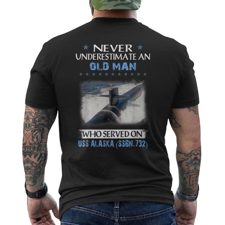 Uss Alaska Ssbn-732 Submarine Veterans Day Father Day Men's T-shirt Back Print