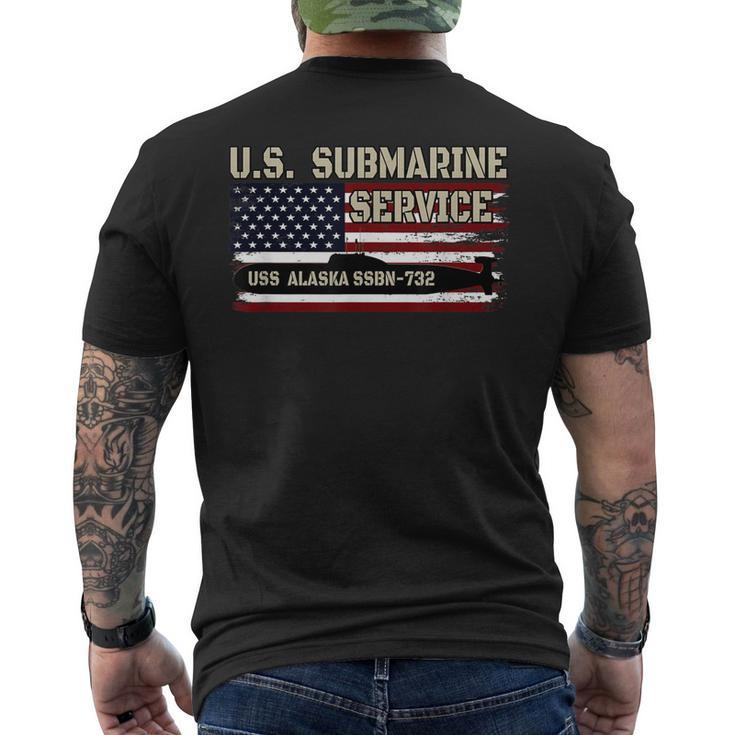 Uss Alaska Ssbn-732 Submarine Veterans Day Fathers Day Men's T-shirt Back Print