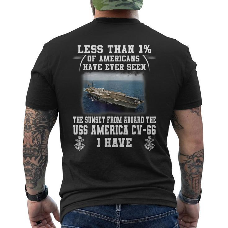 Uss America Cv-66 Aircraft Carrier Men's T-shirt Back Print
