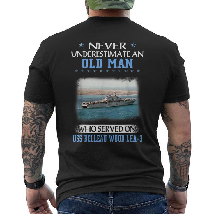 Uss Belleau Wood Lha-3 Veterans Day Father Day Men's T-shirt Back Print