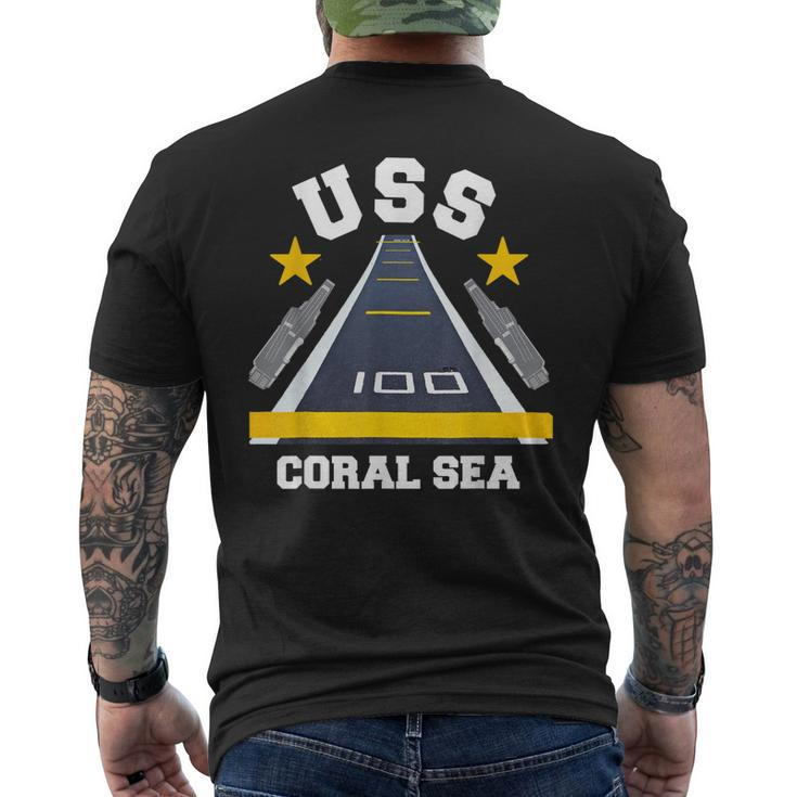 Uss Coral Sea Aircraft Carrier Military Veteran Men's T-shirt Back Print