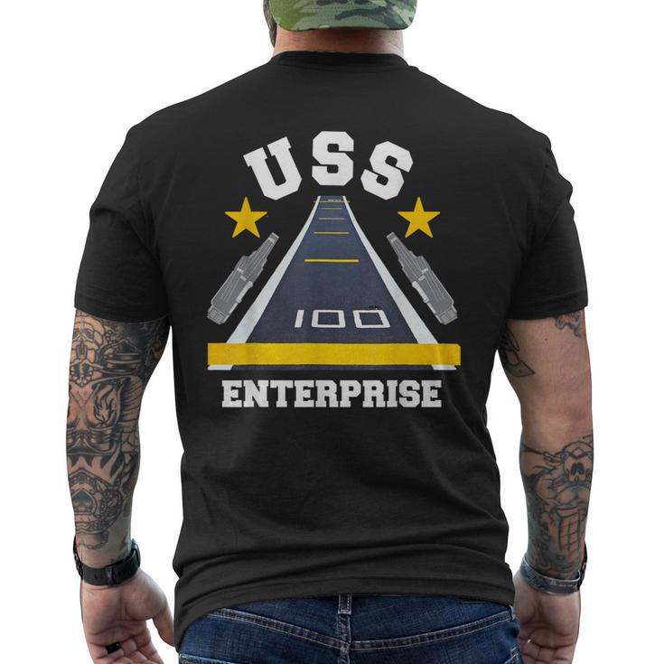 Uss Enterprise Aircraft Carrier Military Veteran Men's T-shirt Back Print