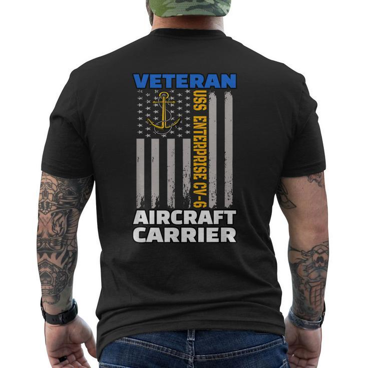Uss Enterprise Cv-6 Aircraft Carrier Veterans Day Sailors Men's T-shirt Back Print