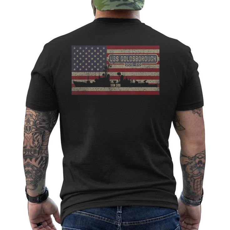 Uss Goldsborough Ddg-20 Destroyer Ship Usa American Flag Men's T-shirt Back Print