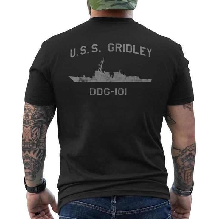 Uss Gridley Ddg-101 Destroyer Ship Waterline Men's T-shirt Back Print