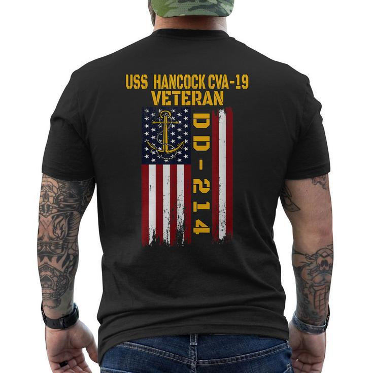 Uss Hancock Cva-19 Aircraft Carrier Veteran Grandpa Fathers Men's T-shirt Back Print