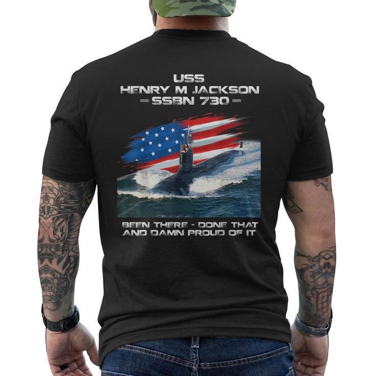 Uss Henry M Jackson Ssbn-730 American Flag Submarine Veteran Men's T-shirt Back Print