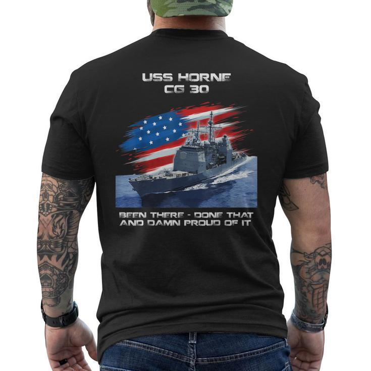 Uss Horne Cg-30 Class Cruiser American Flag Veteran Xmas Men's T-shirt Back Print