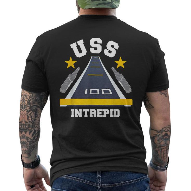 Uss Intrepid Aircraft Carrier Military Veteran Men's T-shirt Back Print