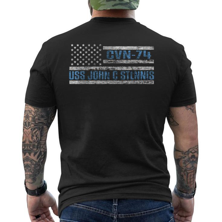 Uss John C Stennis Aircraft Carrier Cvn-74 Us Army Men's T-shirt Back Print