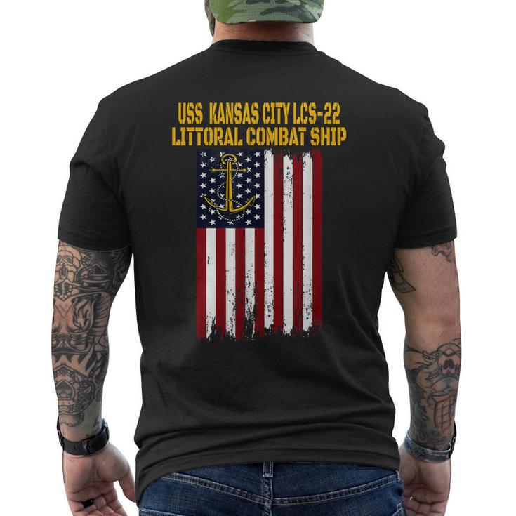 Uss Kansas City Lcs-22 Littoral Combat Ship Veterans Day Men's T-shirt Back Print