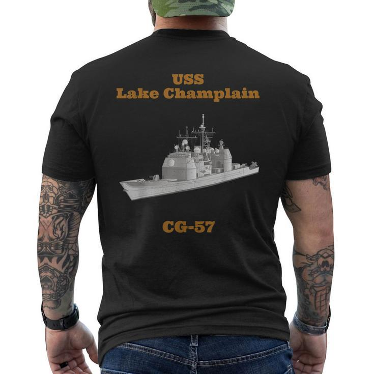 Uss Lake Champlain Cg-57 Navy Sailor Veteran Men's T-shirt Back Print