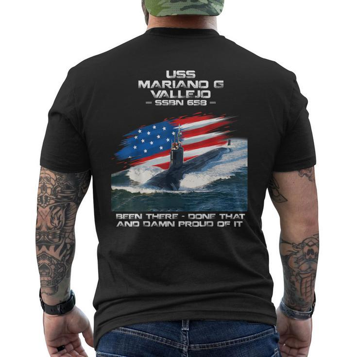 Uss Mariano G Vallejo Ssbn-658 American Flag Submarine Men's T-shirt Back Print