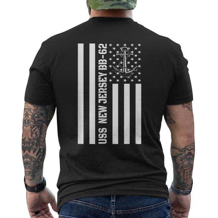 Uss New Jersey Bb-62 Battleship Veterans Day Father Grandpa Men's T-shirt Back Print
