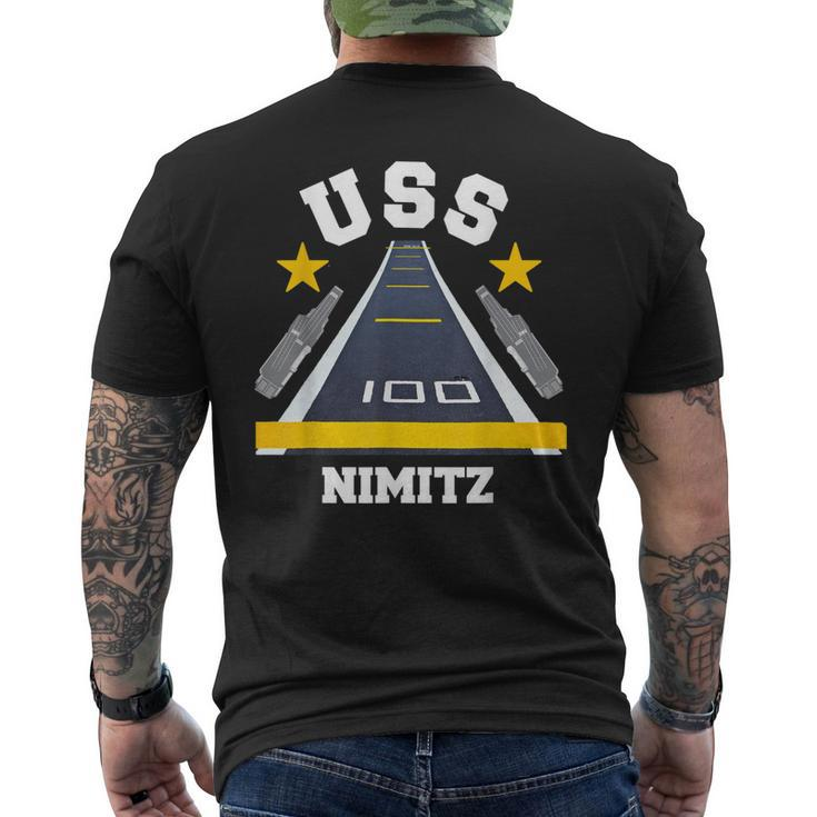 Uss Nimitz Aircraft Carrier Military Veteran Men's T-shirt Back Print