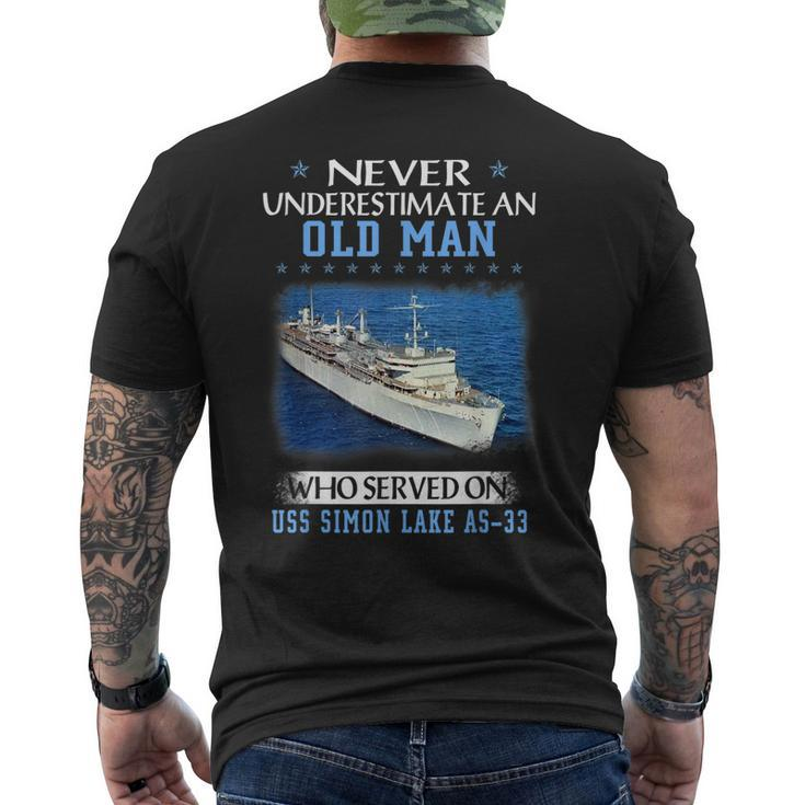 Uss Simon Lake As-33 Veterans Day Father Day Men's T-shirt Back Print