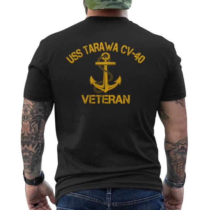 Uss Tarawa Cv-40 Aircraft Carrier Veteran Flag Veterans Day Men's T-shirt Back Print