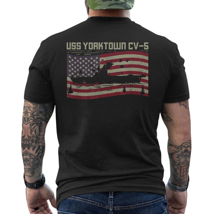 Uss Yorktown Cv-5 For A Us Military Veteran Men's T-shirt Back Print