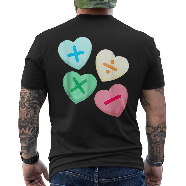 Valentines Day Hearts With Math Symbols Men's T-shirt Back Print