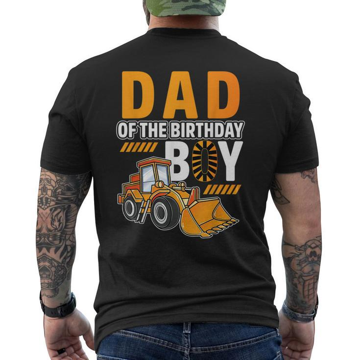 Vehicle Construction Excavator Dad Of The Birthday Boy Men's Back Print T-shirt