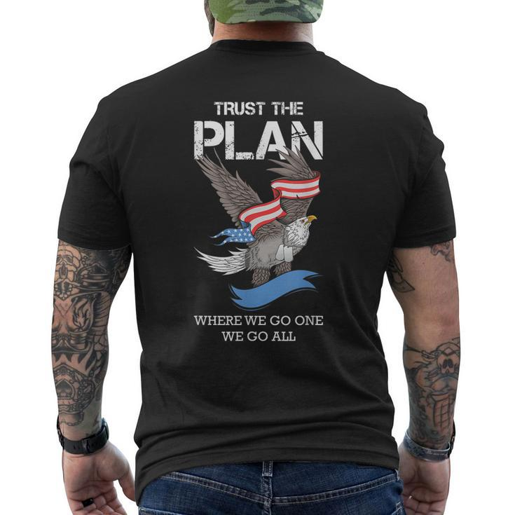 Veteran American Flag Eagle Trust The Plan Military Gifts Mens Back Print T-shirt