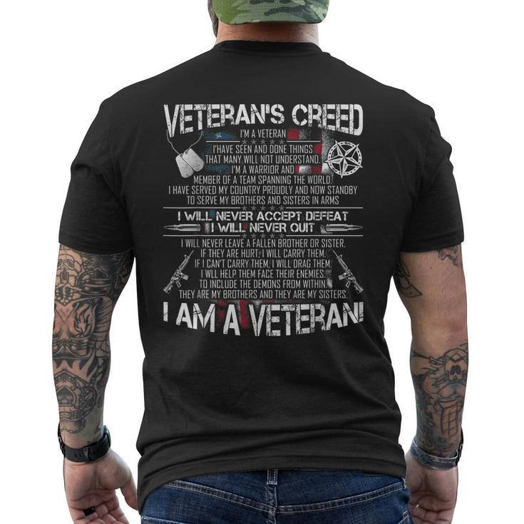 Veteran Creed Proud Veterans Dad Grandpa Men Men's T-shirt Back Print