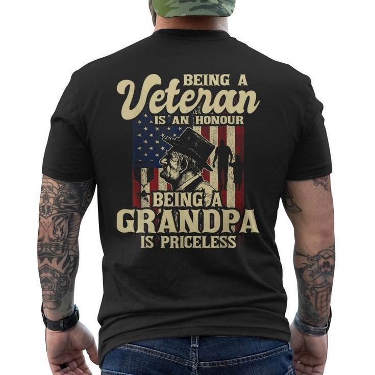 Mens Being A Veteran Is An Honour - Patriotic Us Veteran Grandpa Men's T-shirt Back Print