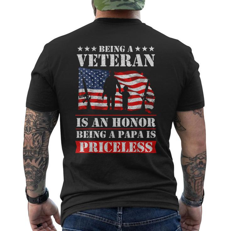 Veteran Papa Military Dad Army Fathers Day Gift Gift For Mens Mens Back Print T-shirt