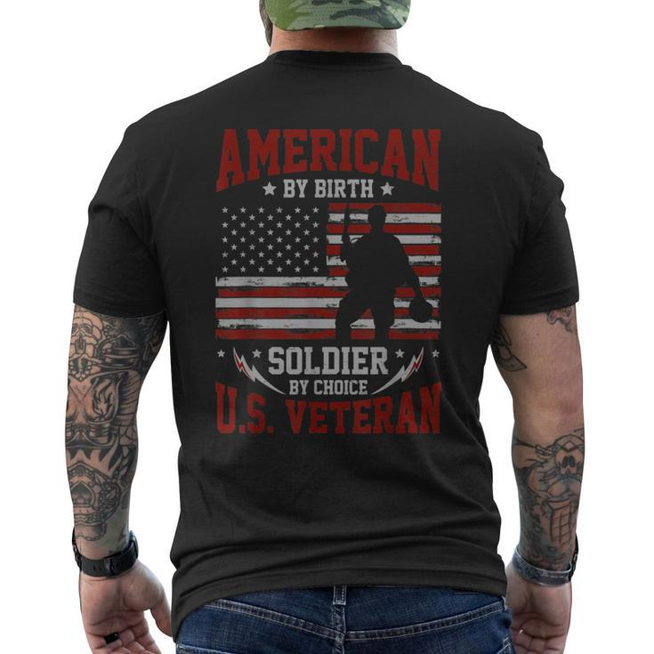 Veteran Us Military Patriotic Soldier Men's Back Print T-shirt