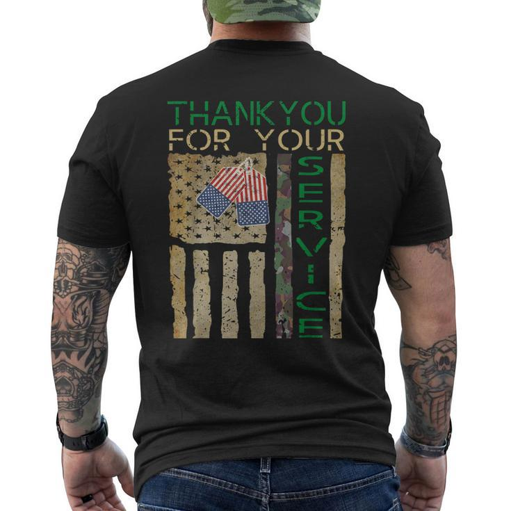Veterans Day Thank You For Your Service Soldier Camouflage V2 Men's T-shirt Back Print