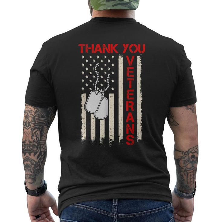 Veterans Day Us Flag Patriotic Proud Military Mens Back Print T-shirt