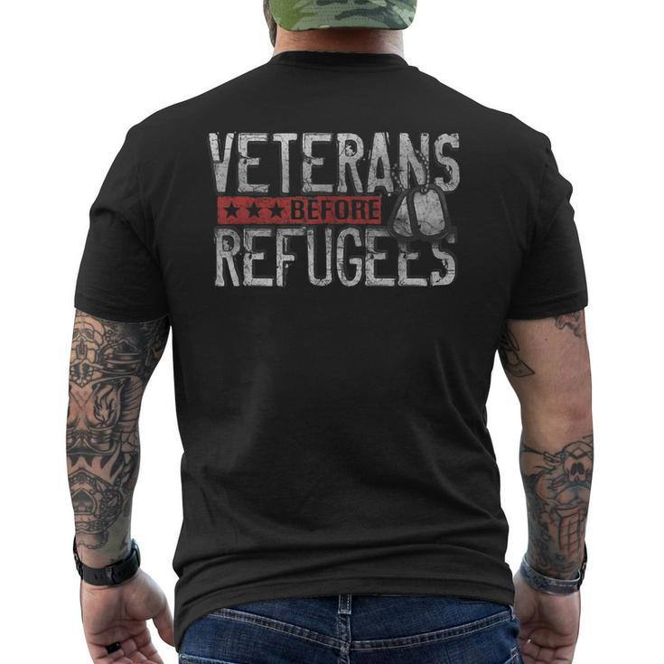 Veterans Before Refugees Memorial Day Never Forget Veteran Men's T-shirt Back Print
