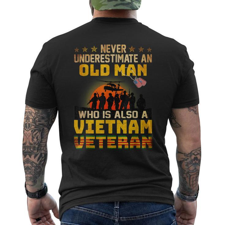Vietnam Veteran Never Underestimate An Old Man Veteran Men's T-shirt Back Print