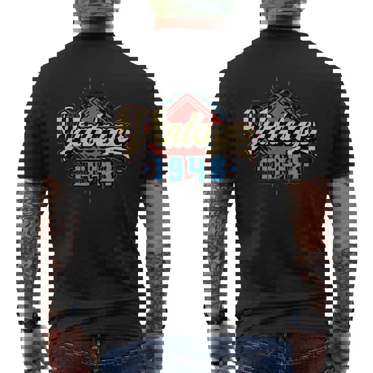 Vintage 1948 - Year Of Birth & Birthday Men's Back Print T-shirt