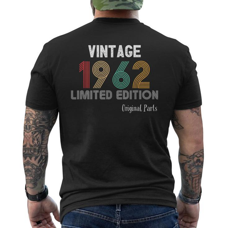 Vintage 1962 Birthday Idea Retro Birthday Party Men's Back Print T-shirt