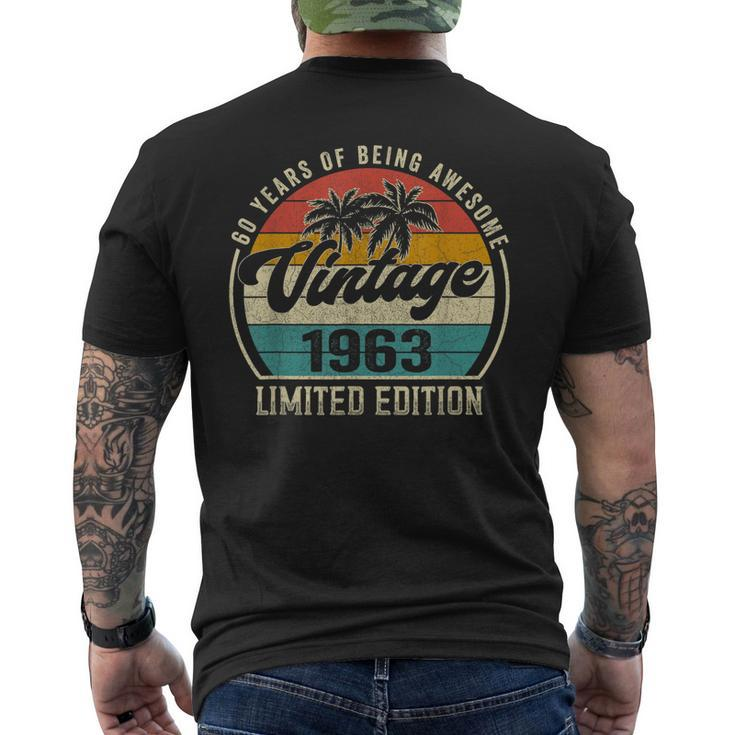 Vintage 1963 Birthday For Men 60Th Bday 60 Year Old Men's Back Print T-shirt