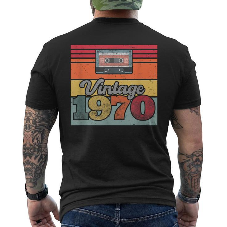 Vintage 1970 Retro Sunset Cassette Men's Back Print T-shirt
