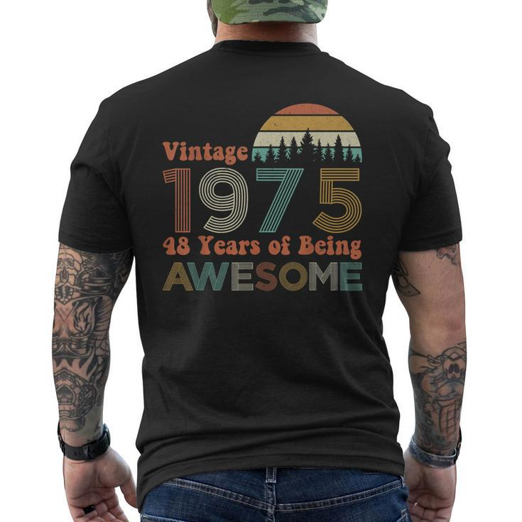 Vintage 1975 48 Years Of Being Awesome 48Th Birthday Mens Back Print T-shirt