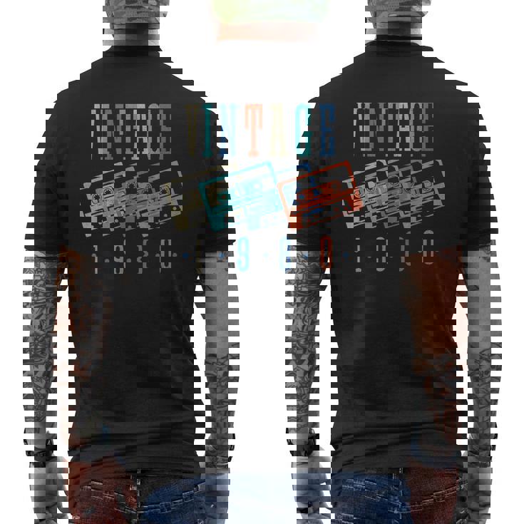 Vintage 1980 Cassette Tape 1980 Birthday 43 Year Old Men's Back Print T-shirt