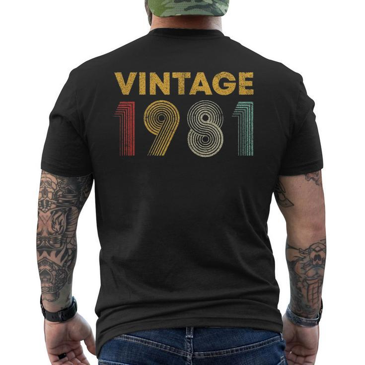 Vintage 1981 40 Years Old Born In 1981 40Th Birthday Men's T-shirt Back Print