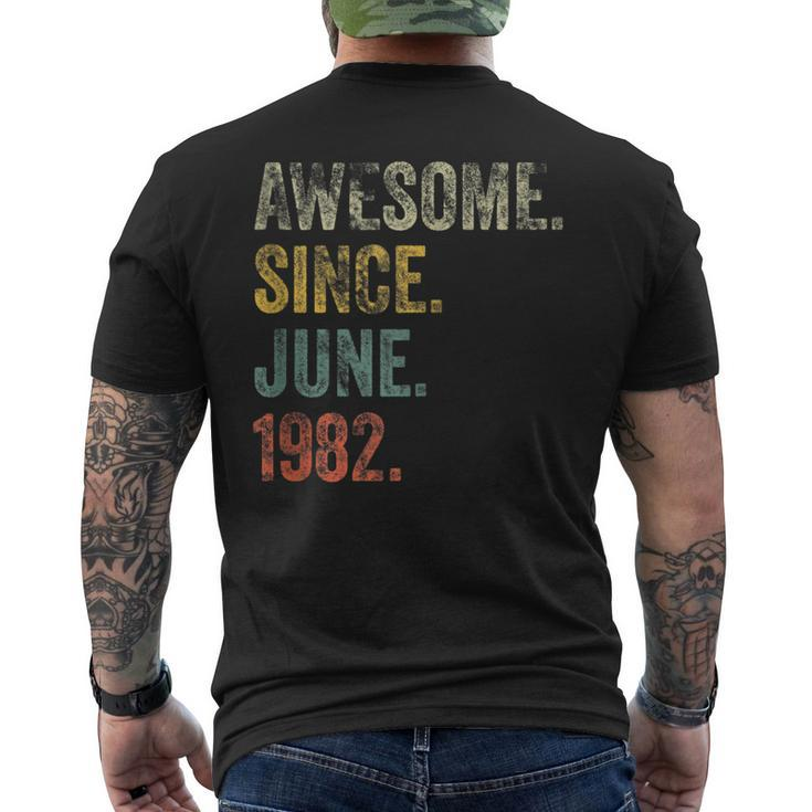 Vintage 1982 40Th Birthday Awesome Since June 1982 Men's T-shirt Back Print