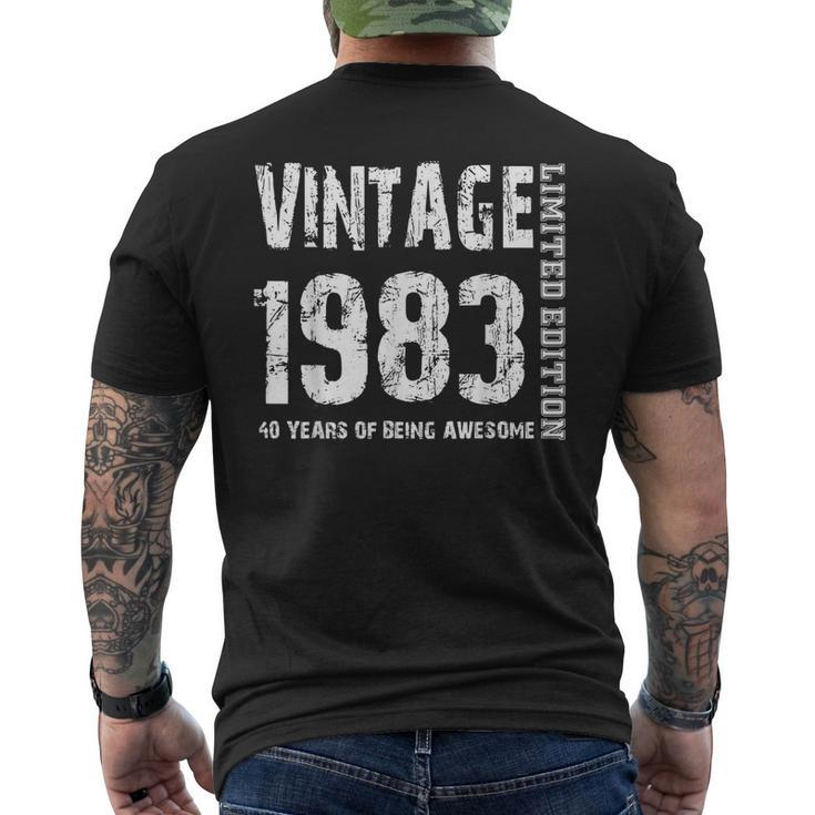 Vintage 1983 40 Years Of Being Awesome 40Th Birthday Men's Back Print T-shirt