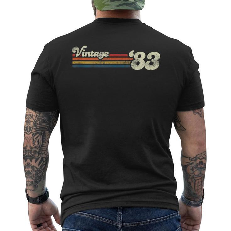 Vintage 1983 Chest Stripe 40 Birthday Men's Back Print T-shirt
