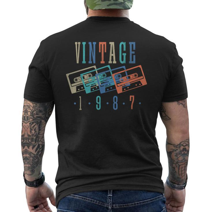 Vintage 1987 Cassette Tape 1987 Birthday 36 Year Old Men's Back Print T-shirt