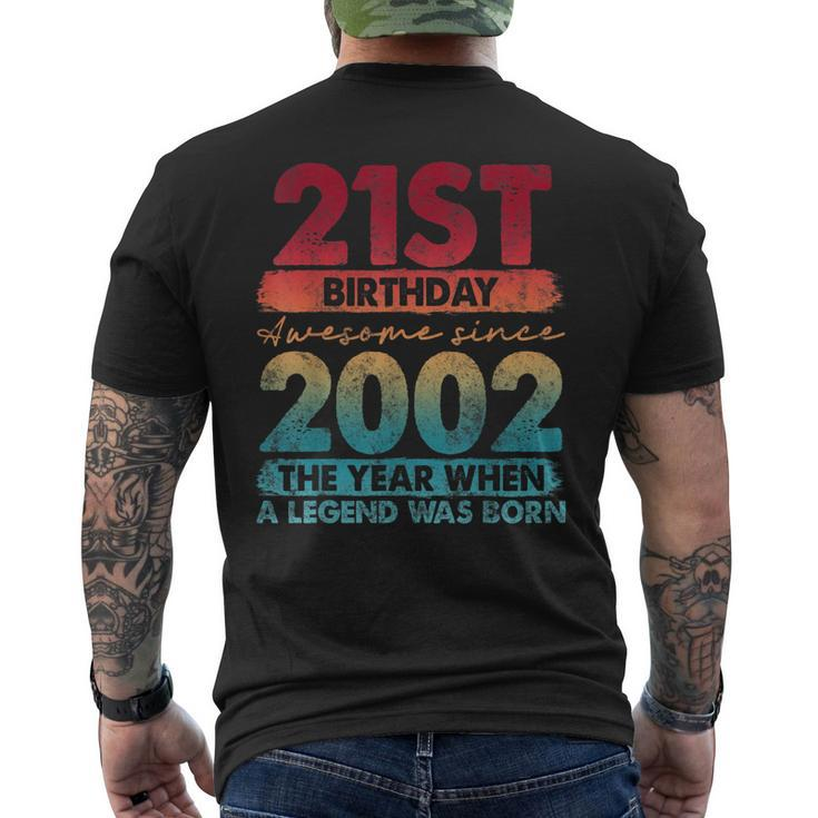 Vintage 2002 21 Year Old Limited Edition 21St Birthday Men's Back Print T-shirt