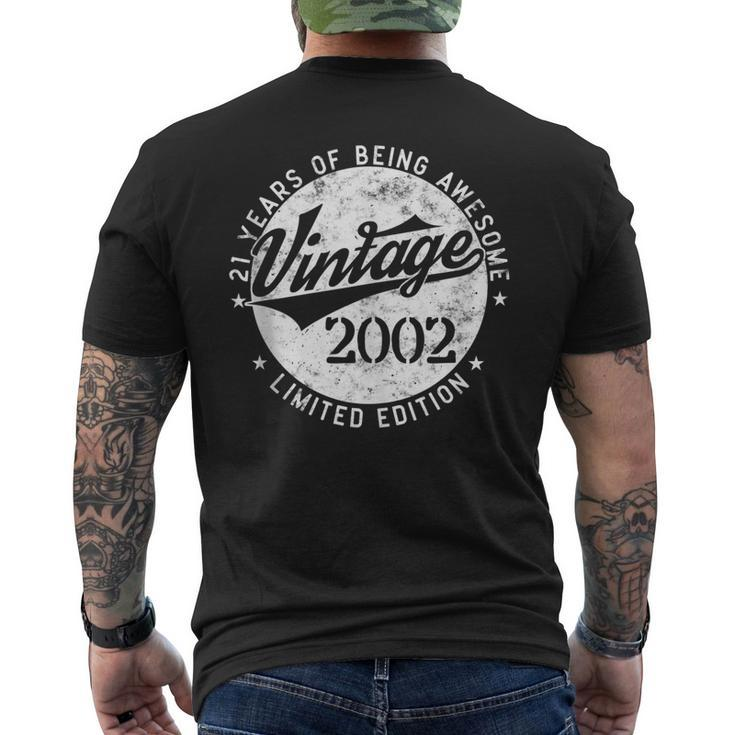 Vintage 2002 Limited Edition Adult 21 Year Old 21St Birthday  Mens Back Print T-shirt