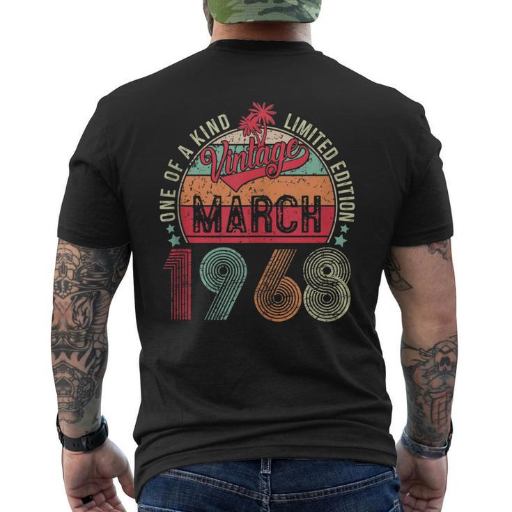Vintage 55 Year Old March 1968 Limited Edition 55Th Birthday V2 Men's Back Print T-shirt
