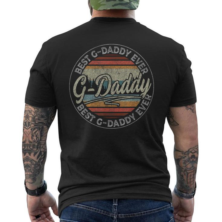 Vintage American Flag Best Gdaddy Ever For Fathers Day Men's Back Print T-shirt